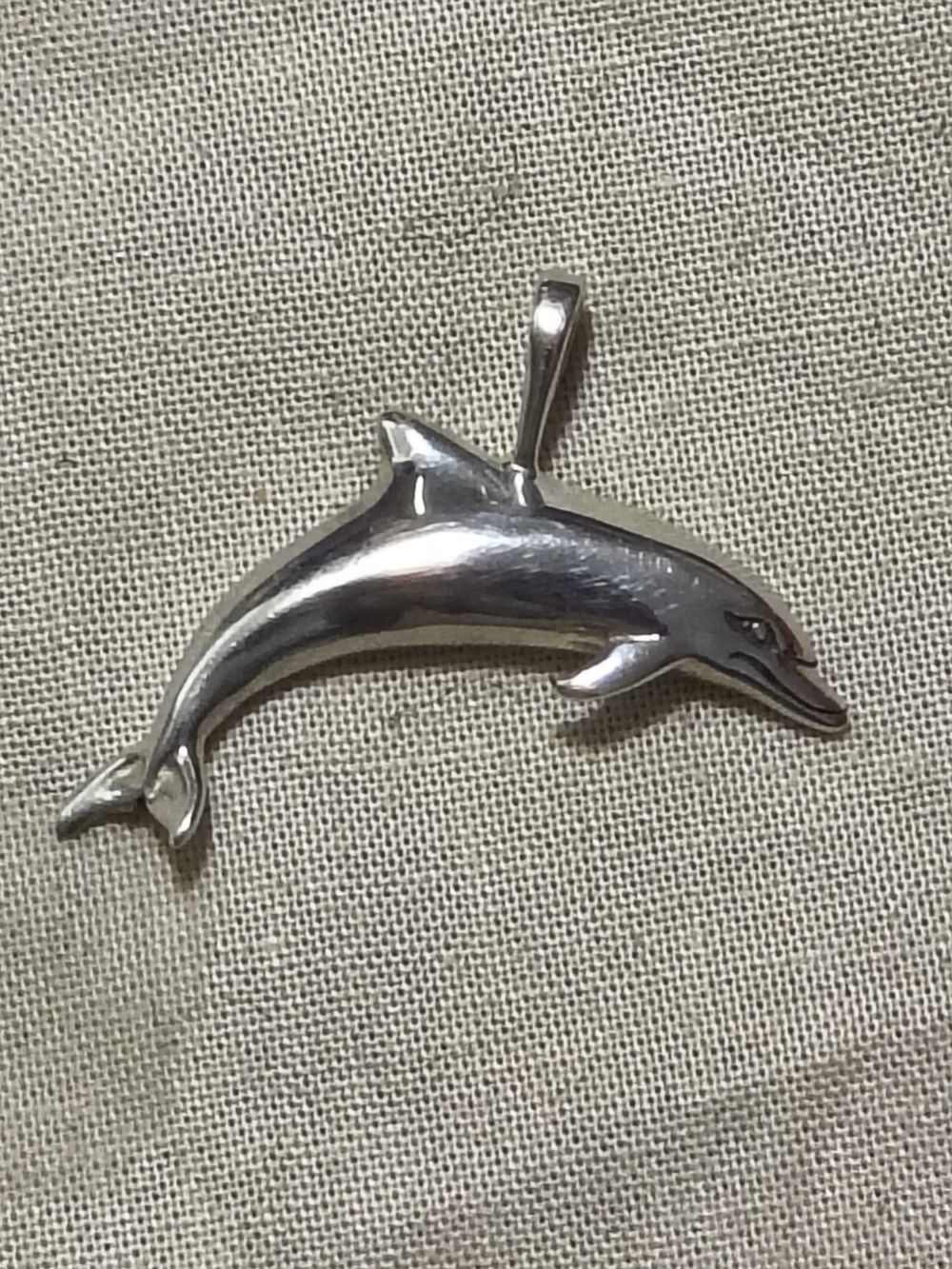 Vintage KABANA 925 Sterling Silver Dolphin Pendant Signed KBN Figural Ocean